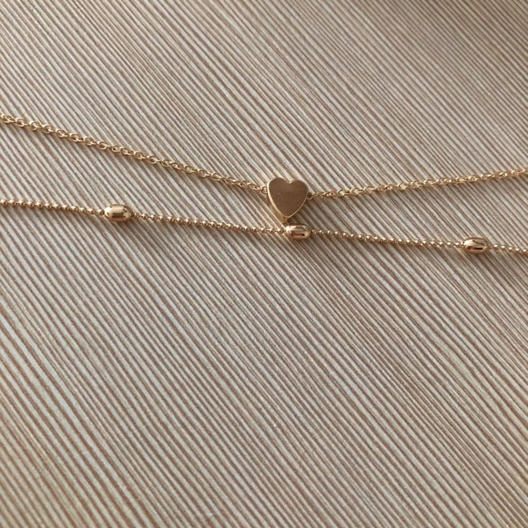 NEW Gold Double Layer Heart Ball Ankle Bracelet - Picture 10 of 16